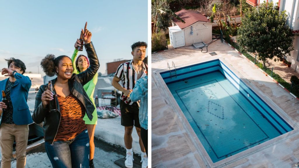 Woman Returns From Work to Find 15 Kids, Balloons and Strangers at Her Pool After Neighbor Throws Party Without Asking